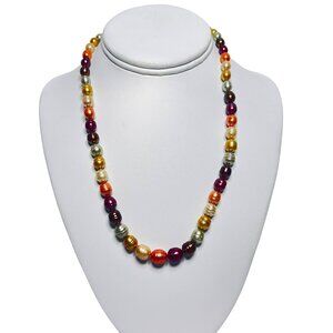 Honora Fall Colored Graduated Freshwater Baroque Pearl Necklace (6038)